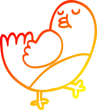 Bir insan tarafından çizilmiş bir çizgi filmin sıcak gradyan çizimi