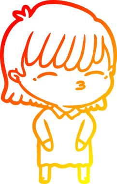 Bir insan tarafından çizilmiş bir karikatür kadın çizimi