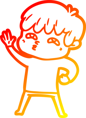 Bir insan tarafından çizilmiş, karikatür meraklısı bir adamın sıcak çizgi çizimi