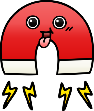 Bir insan tarafından çizilmiş bir mıknatısın gölgelenmiş gradyanı