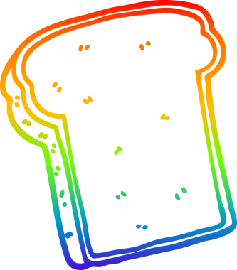 gökkuşağı gradyan çizgisi bir insan tarafından çizilmiş bir ekmek karikatürü