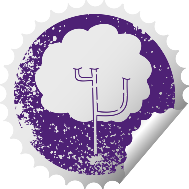 Bir insan tarafından çizilmiş sıkıntılı dairesel soyulan ilginç sembol ağacı.