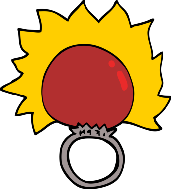 Bir insan tarafından çizilmiş karalama ateş topu yüzüğü.