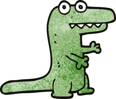 Bir insan tarafından çizilmiş karalama timsahı.