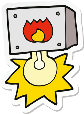 Bir insan tarafından çizilmiş bir çizgi film çıkartması.