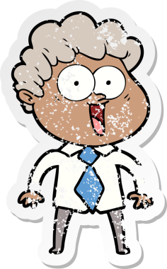 Bir insan tarafından çizilmiş mutlu bir adamın sıkıntılı çıkartması.