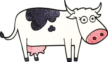 Bir insan tarafından çizilmiş karalama çiftliği ineği.