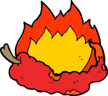 Bir insan tarafından çizilmiş acı biber çizgi filmi.