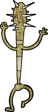 Bir insan tarafından çizilmiş çivili bir yarasa.