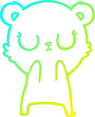 Bir insan tarafından çizilmiş barışçıl bir kutup ayısının soğuk çizgi çizimi.