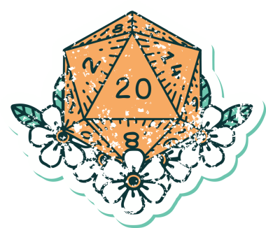 Bir insan tarafından çizilmiş bir d20 'nin sembolik depresif dövme şekli