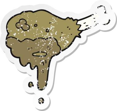 Bir insan tarafından çizilmiş bir karikatürün gerilimli etiketi.