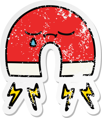 Bir insan tarafından çizilmiş şirin bir karikatür mıknatısı.