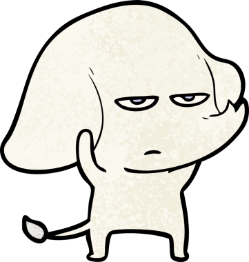 Bir insan tarafından çizilmiş kızgın bir fil.