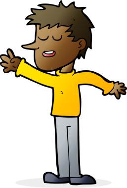 Bir insan tarafından çizilen mutlu adam çizgi filmi.