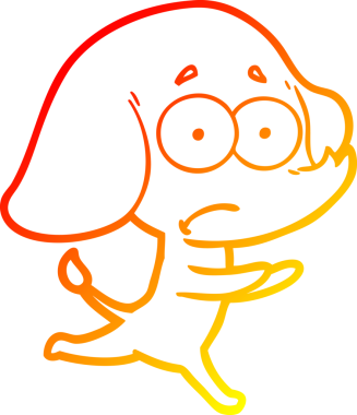 Karikatür çizen, kendinden emin olmayan bir fil bir insan tarafından çizilmiş.