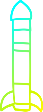 Bir insan tarafından çizilmiş bir çizgi roketin soğuk eğimli çizgisi.