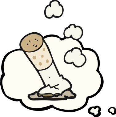 Bir insan tarafından çizilmiş serbest çizim baloncuklu sigara.