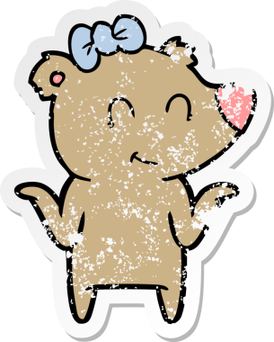 Bir insan tarafından çizilmiş dişi ayı karikatürü.