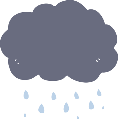 Bir insan tarafından çizilmiş düz renkli karikatür bulutu