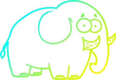 Bir insan tarafından çizilmiş bir karikatür fili çizimi