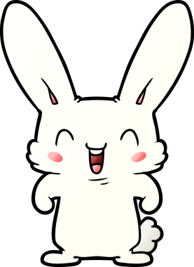 Bir insan tarafından çizilmiş çizgi film tavşanı.