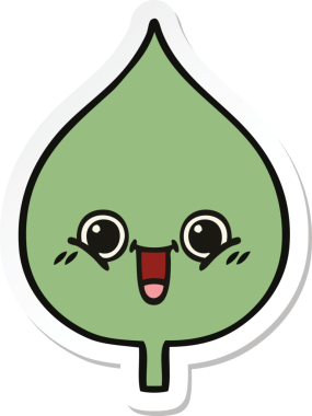 Bir insan tarafından çizilmiş sevimli bir çizgi film yaprağının çıkartması.