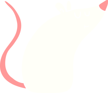 bir insan tarafından çizilmiş düz renk çizgi film beyaz fare