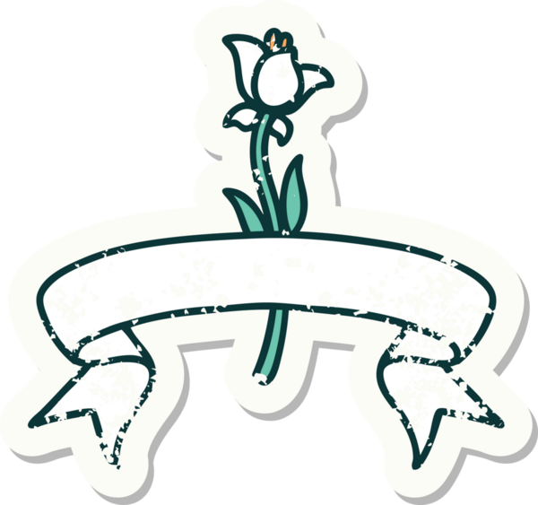 Bir insan tarafından çizilmiş nilüfer çiçeğinin bayrağı olan eski bir etiket.