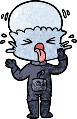 Bir insan tarafından çizilmiş garip bir uzaylı çizgi filmi.