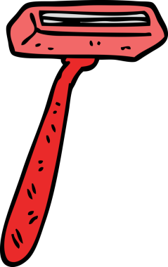 Bir insan tarafından çizilmiş tek kullanımlık el yapımı bir jilet.