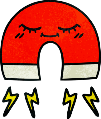 Bir insan tarafından çizilmiş mıknatısın grunge desen karikatürü