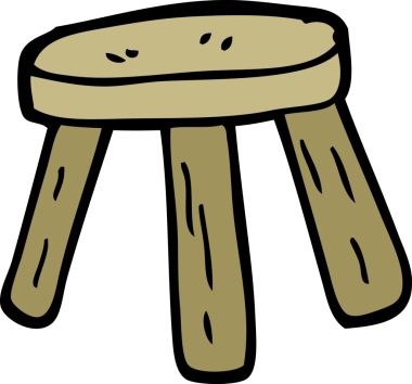 Bir insan tarafından çizilmiş küçük bir tabure.