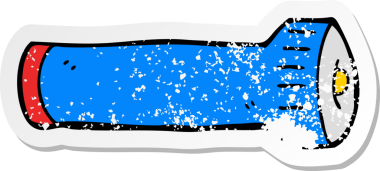 Bir insan tarafından çizilmiş bir çizgi film fenerinin sıkıntılı çıkartması.