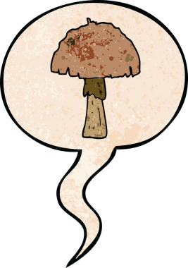 bir insan tarafından çizilmiş eski moda konuşma baloncuklu mantar.