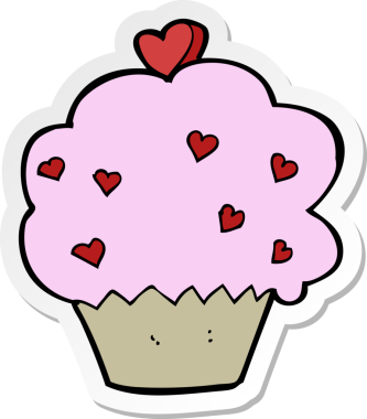 Bir insan tarafından çizilmiş bir kek etiketi.