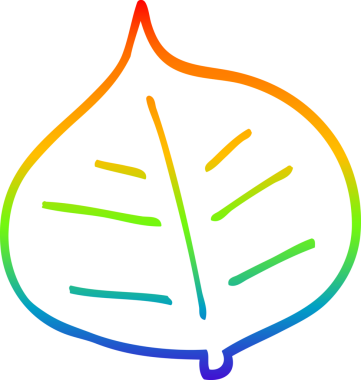 bir insan tarafından çizilmiş bir çizgi film yaprağının gradyan çizimi