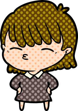 Bir insan tarafından çizilmiş karikatür kadın.