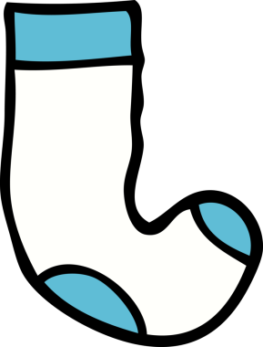 Bir insan tarafından çizilmiş karalama çorabı.