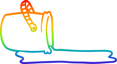 gökkuşağı gradyan çizgi çizimi bir insan tarafından çizilmiş bir kova