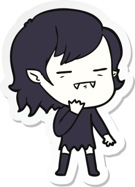 Bir insan tarafından çizilmiş ölümsüz vampir bir kızın çıkartması.