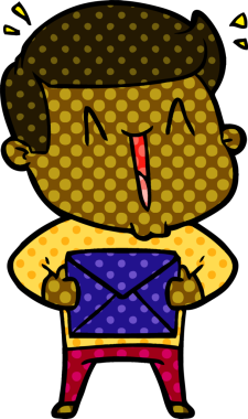 Bir insan tarafından çizilmiş heyecanlı bir çizgi film.