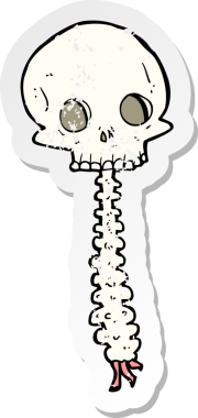 Bir insan tarafından çizilmiş ürkütücü bir karikatürün gerilimli çıkartması.