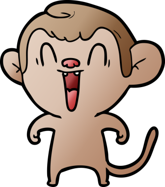 Bir insan tarafından çizilmiş gülen maymun çizgi filmi