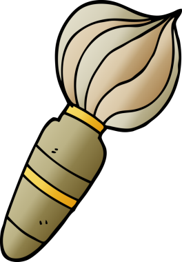 Bir insan tarafından çizilmiş karalama boya fırçası.