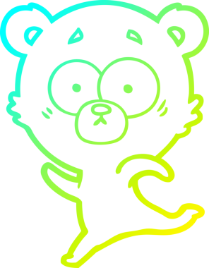 Şaşırmış bir kutup ayısının insan tarafından çizilmiş soğuk gradyan çizgisi.