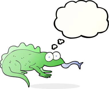 Bir insan tarafından çizilmiş serbest çizim balon karikatür kertenkelesi