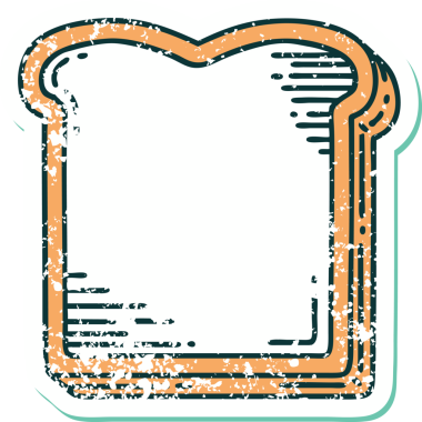 Bir insan tarafından çizilmiş bir ekmek diliminin sembolik dövmeli görüntüsü