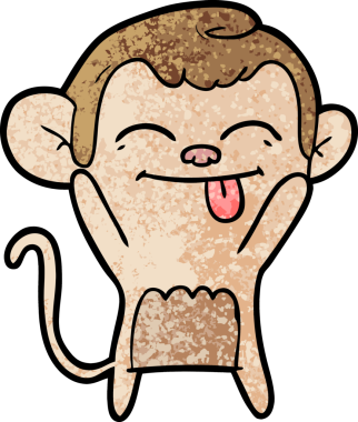 Bir insan tarafından çizilmiş komik çizgi maymun.