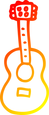 Bir insan tarafından çizilmiş bir karikatür gitarının sıcak gradyan çizimi